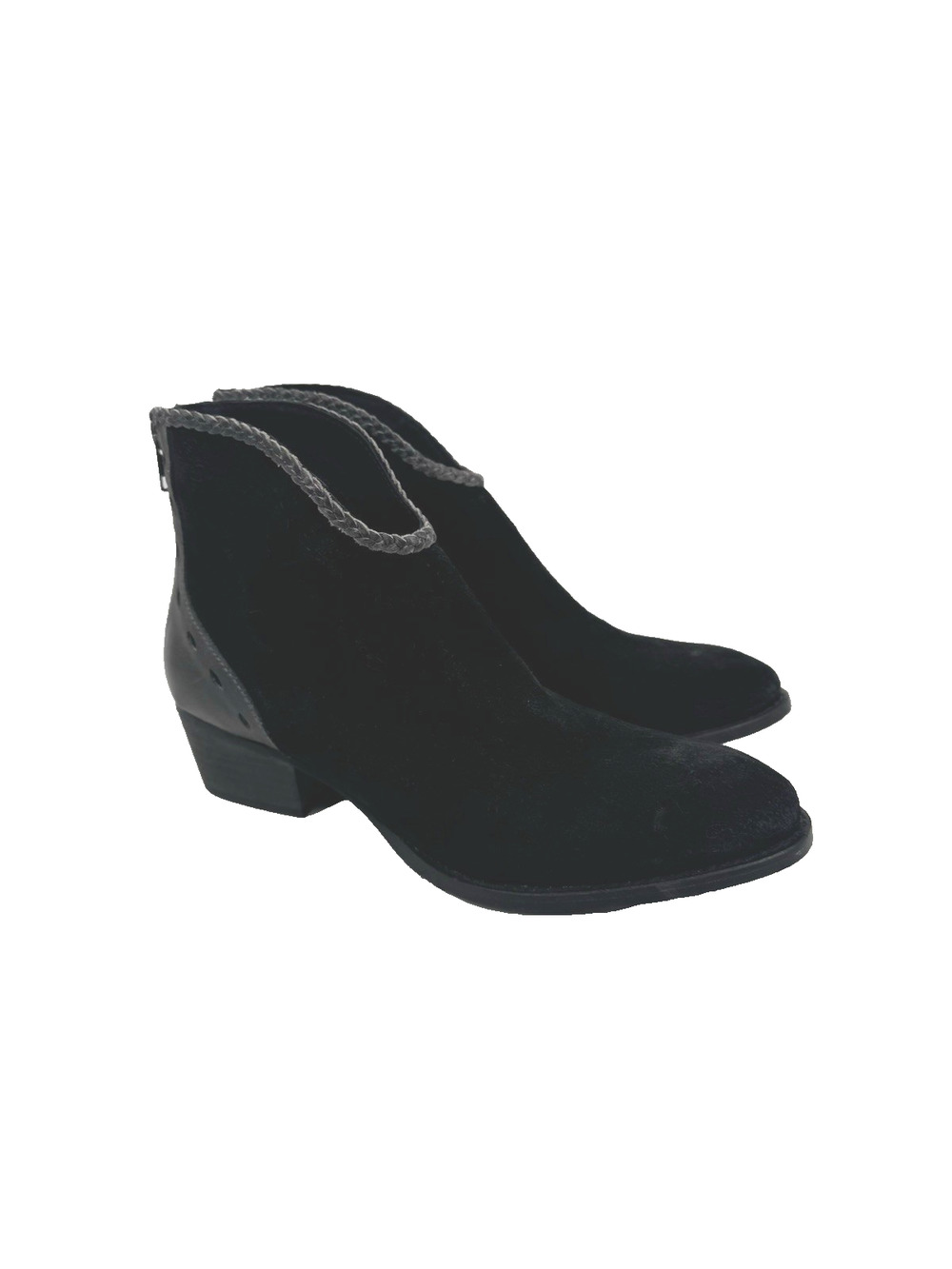 Journee Signature Women's Gracie Bootie Black Suede Leather Size 10